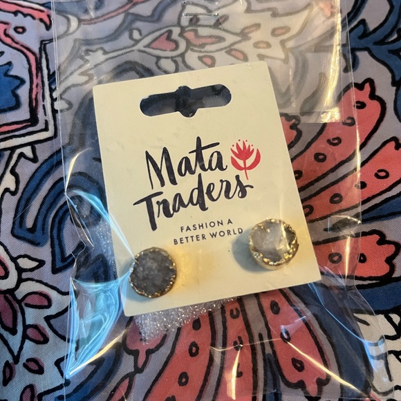 Druzy stud earrings - Picture 3 of 3